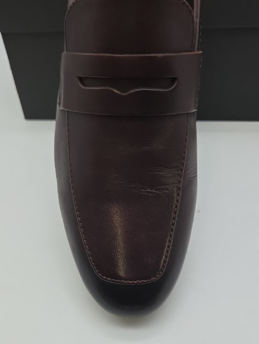 The Men's Store Dark Brown Leather Penny Loafers - Picture 8 of 8